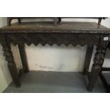 Late Victorian, heavily carved oak side or hall table. (B.P. 24% incl.