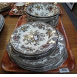 Tray of Enoch Wedgwood 'Oriental Pheasants' design bowls and plates. (B.P. 24% incl.