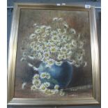 C.E Davies (Welsh 20th Century), still life study vase of flowers, signed, oils on board.