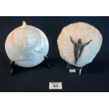 Ecclesiastical sea shell mounted with cast metal study of Jesus,