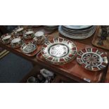 Tray of Royal Crown Derby English bone china 'Imari' design, 1128, cabinet cups and saucers,