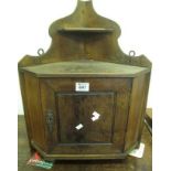 Small single door, blind panelled hanging corner cupboard. (B.P. 24% incl.