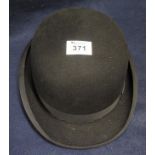 Vintage black felt gent's bowler hat by Christys' London (size 7 1/2). (B.P. 24% incl.