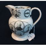 19th Century Swansea pottery commemorative transfer printed 'Reform' jug for the 1832 reform act