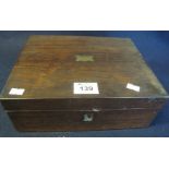 19th Century rosewood writing slope box. (B.P. 24% incl.