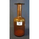 Danish orange art glass bottle vase with label 'Made in Denmark'. (B.P. 24% incl.