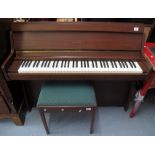 Kemble modern upright piano with stool. (B.P. 24% incl.