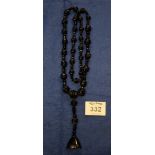 A long Victorian Whitby jet necklace, probably 1920's. (B.P. 24% incl.