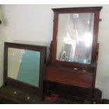 19th Century mahogany framed and reeded design bedroom mirror,