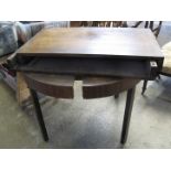 19th Century mahogany and rosewood extending dining table, two additional leaves, on square legs,
