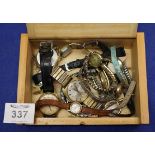 Box of assorted wristwatches,