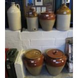 Collection of six stoneware items to include: W.J.