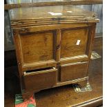19th Century oak coffwr bach of plain form with two drawers on bracket feet. (B.P. 24% incl.
