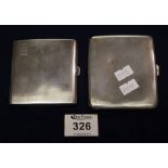 Two silver engine turned cigarette cases, 7 troy ozs approx. (B.P. 24% incl.