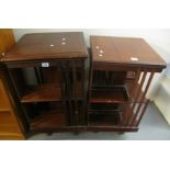 Two similar Edwardian mahogany revolving bookcases. (2) (B.P. 24% incl.