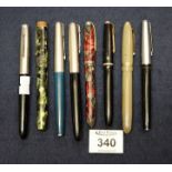 Group of writing instruments, various pens Parker etc. (8) (B.P. 24% incl.