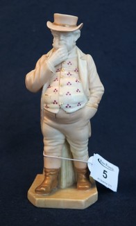 Royal Worcester blush ivory porcelain figure of John Bull, model no.