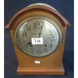 Edwardian mahogany inlaid, two train bracket clock, marked: Amorath Bros.