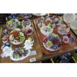 Two trays of Royal Adderley Crown Staffordshire, Denton etc., floral bouquets. (2) (B.P. 24% incl.