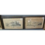 A group of Samuel & Nathaniel Buck topographical prints in Hogarth frames to include;
