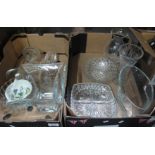 Two boxes of mainly glassware to include; various glass vases,