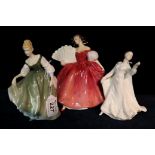 Three Royal Doulton bone china figurines to include; 'Sentiments' HN4083,