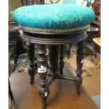 Late Victorian mahogany swivel piano stool. (B.P. 24% incl.