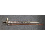 Victorian British Army officers sword with plain fullered blade,