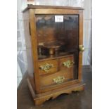 Edwardian mahogany single glazed smokers cabinet with key (missing its mixing bowl). (B.P. 24% incl.