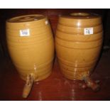Two stoneware barrels with wooden taps. (2) (B.P. 24% incl.