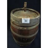 Small brass bound wooden port barrel marked Chaves & Co Oporto, with wooden tap. (B.P. 24% incl.