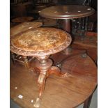 Two 19th Century pedestal tripod lamp tables, one mahogany, the other walnut. (2) (B.P. 24% incl.