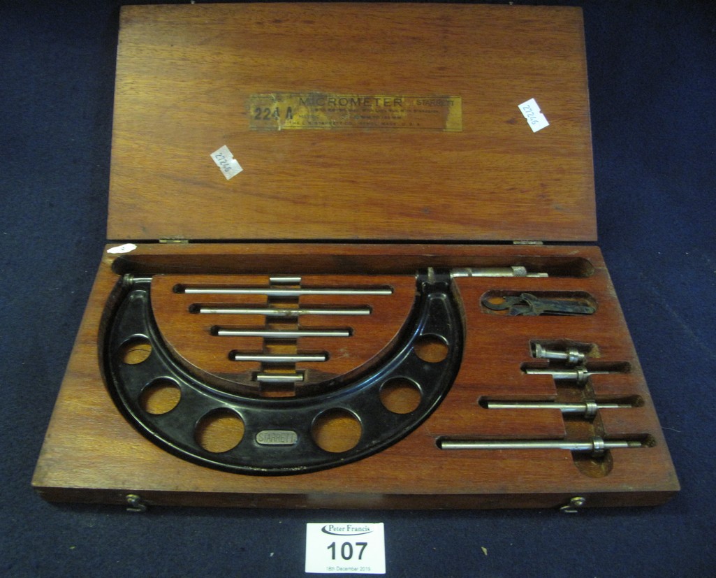 A cased Starrett 224A micrometer. (B.P. 24% incl.