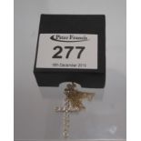 A 9ct gold diamond set cross pendant on chain, 2.1g approx. (B.P. 24% incl.