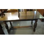 Early 20th Century oak refectory type table. (B.P. 24% incl.