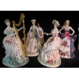 Three Royal Worcester figurines from 'The Graceful Arts Collection' to include; 'Music',