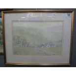 R Start (Welsh 20th Century), 'Welsh farmstead', signed, watercolours. 22 x 32cm approx. Framed.