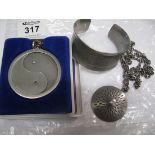 Three pieces of mid Century Denmark pewter jewellery. (B.P. 24% incl.