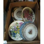 Box of assorted porcelain plates to include;