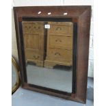 Art Deco design oak framed bevel plate mirror. (B.P. 24% incl.