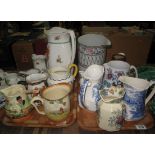 Two trays of assorted jugs, various, to include; Mason's Strathmore,