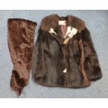 Charity sale - Vintage dark brown and cream fur jacket by M & Michaels Furs of Bristol,