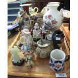 Tray of assorted china and porcelain etc to include;