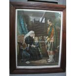 'The Return of the Sword', coloured print, framed and glazed. Good quality oak frame. (B.P.