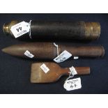 Three drawer leather covered brass telescope with end cap, unnamed.