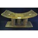 African Ashanti type wooden stool or head rest. 42cm wide approx. (B.P. 24% incl.