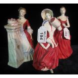 Three Royal Doulton bone china figurines to include; 'Innocence' HN2842,