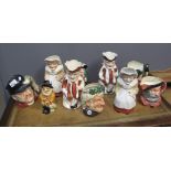 Collection of toby and character jugs to include; Royal Doulton 'Falstaff', 'Smuggler',