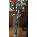 Collection of five Venetian decorative glass walking sticks,