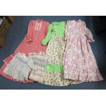 Box of vintage 60's-70's childrens clothing including; three maxi dresses, one red gingham by Kidax,